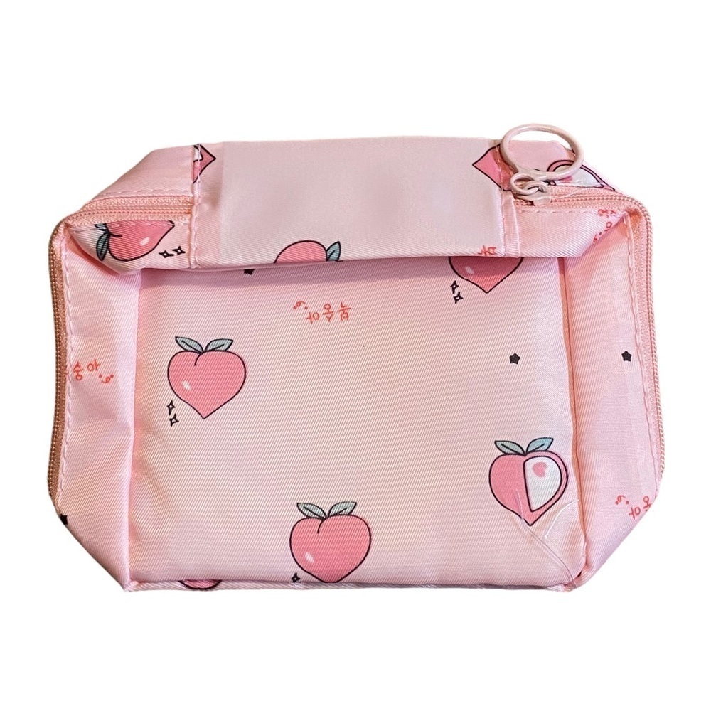 FREE W/ ANY PURCHASE $15+ Mini Cartoon Hearts Cube Travel Cosmetic Wash Bag Pink - Picture 2 of 9